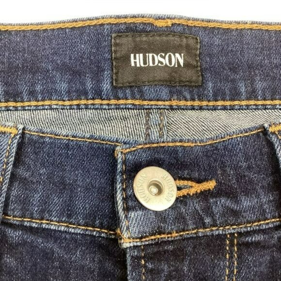 Hudson Mens Byron Straight Zip Fly Jeans 32 Dark Wash Cotton/Polyester - Picture 4 of 14